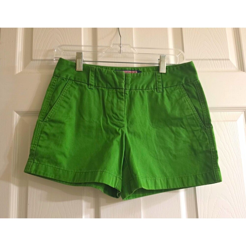 Vineyard Vines Women’s Green Cotton Twill Chino Flat Front Shorts w/ Pockets 2